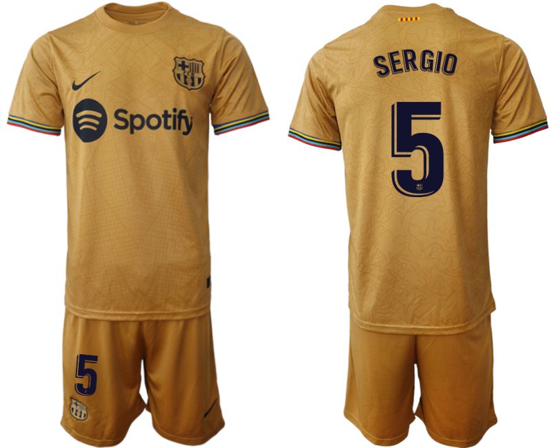 Men 2022-2023 Club Barcelona away yellow #5 Soccer Jersey